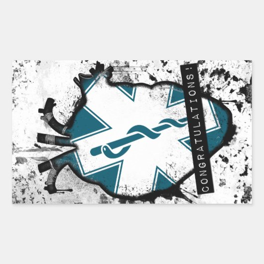 Gefeliciteerd Emergency Medical Services Worker Rechthoekige Sticker (Voorkant)