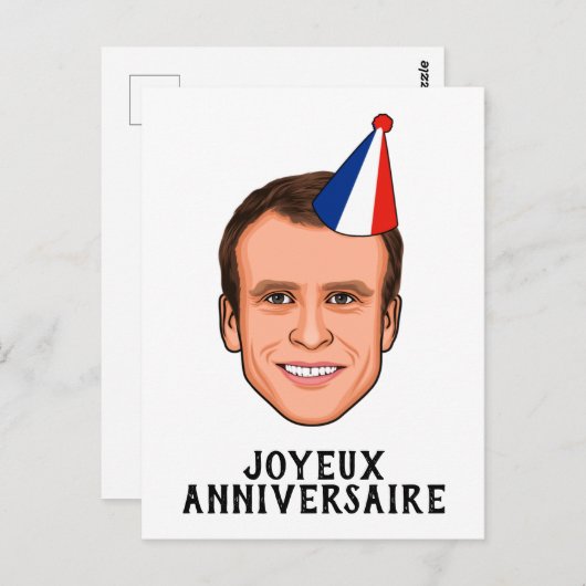 Gefeliciteerd Emmanuel Macron Verjaardag Briefkaart (Voorkant / Achterkant)