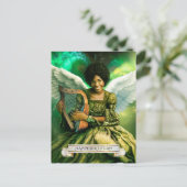 Gefeliciteerd. Engel met harp Briefkaart (Staand voorkant)
