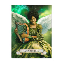 Gefeliciteerd. Engel met harp