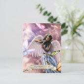 Gefeliciteerd. Engel met vlinders Briefkaart (Staand voorkant)