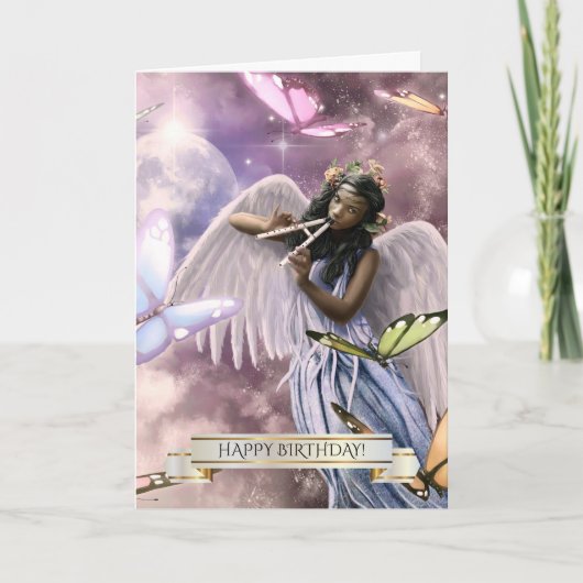 Gefeliciteerd. Engel met vlinders Kaart (Voorkant)