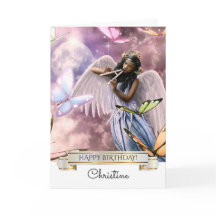 Gefeliciteerd. Engel met Vlinders Kaart