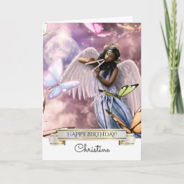 Gefeliciteerd. Engel met Vlinders Kaart