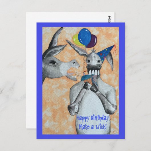 Gefeliciteerd Ezel! Briefkaart (Voorkant / Achterkant)