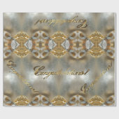 Gefeliciteerd Faux Gold Foil Script Elegant Chic Cadeaupapier (Vlak)