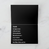 Gefeliciteerd Faux wit marmer Afstuderen naam Kaart (Binnen)