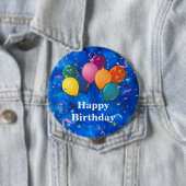 "Gefeliciteerd," Feestballonnen, Confetti, Ronde Button 4,0 Cm (In situ)