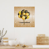 Gefeliciteerd! Feestballonnen. Poster (Keuken)