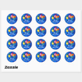 "Gefeliciteerd," Feestballonnen Ronde Sticker (Vel)