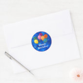 "Gefeliciteerd," Feestballonnen Ronde Sticker (Envelop)