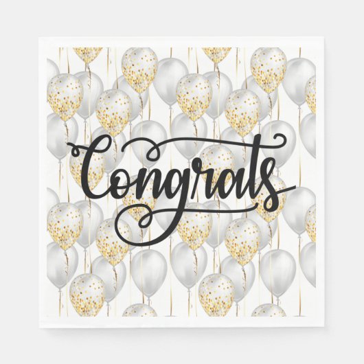 Gefeliciteerd Feestballonnen Servet (Voorkant)