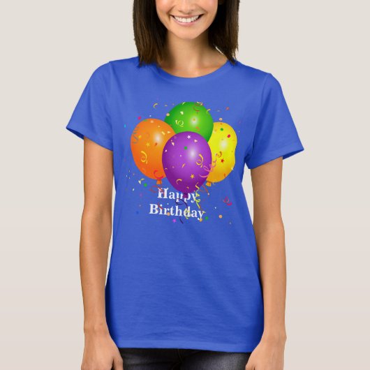 "Gefeliciteerd," Feestballonnen T-shirt (Voorkant)