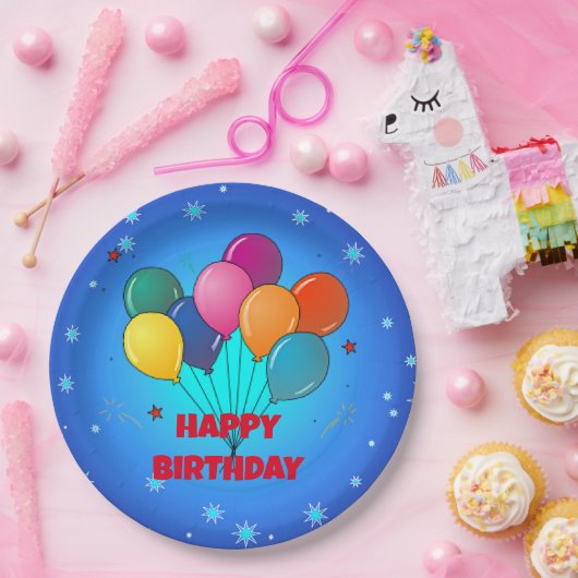 Gefeliciteerd! feestelijke sterrenhemel, papieren bordje (Feest)