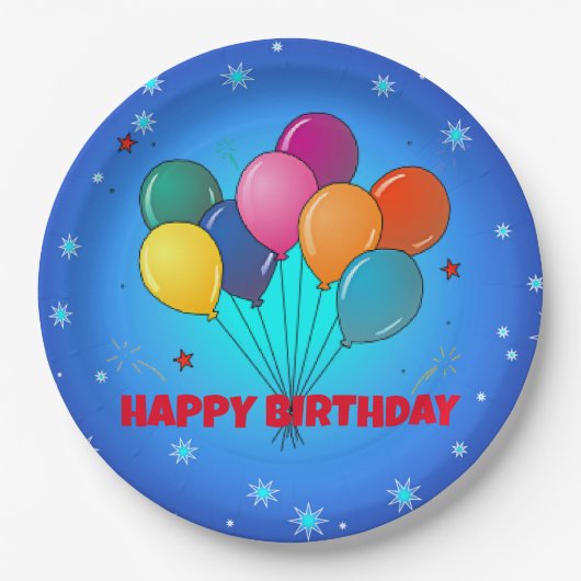 Gefeliciteerd! feestelijke sterrenhemel, papieren bordje (Voorkant)