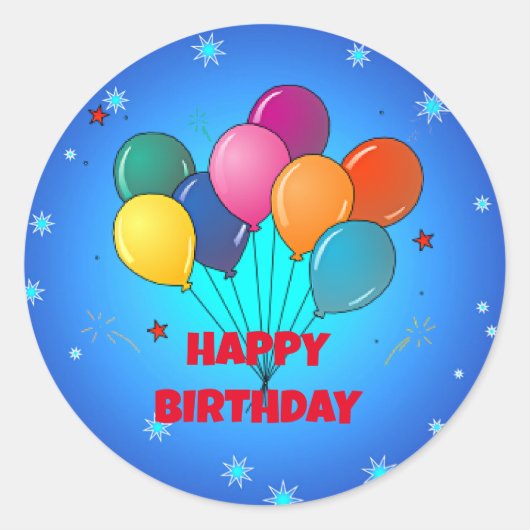 Gefeliciteerd! Feestelijke sterrenhemel, Ronde Sticker (Voorkant)