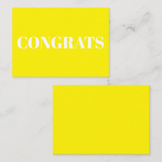 Gefeliciteerd, felle gele kaart (Voorkant / Achterkant)