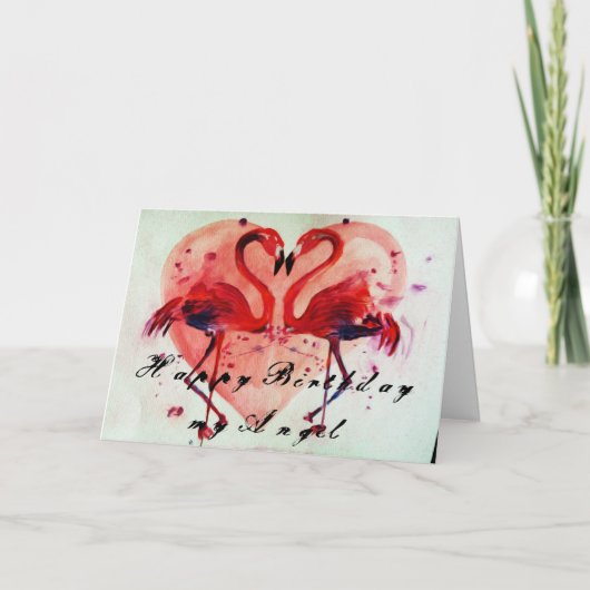 Gefeliciteerd - Flamingo verjaardagskaart Kaart (Voorkant)