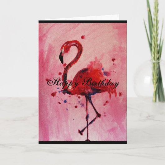 Gefeliciteerd - Flamingo verjaardagskaart Kaart (Voorkant)