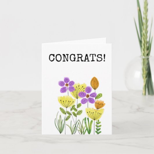 Gefeliciteerd, Floral Kaart (Voorkant)