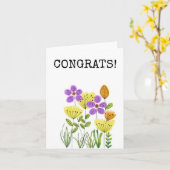 Gefeliciteerd, Floral Kaart (Gele Bloem)