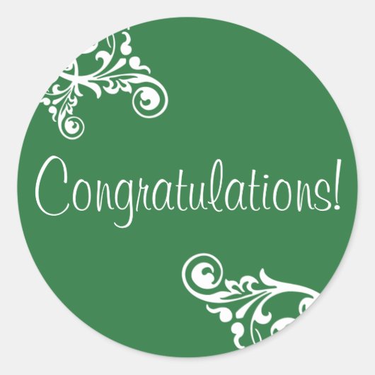 Gefeliciteerd Flourish Envelope Sticker Seal (Voorkant)
