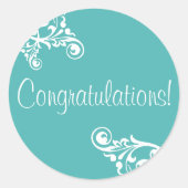 Gefeliciteerd Flourish Envelope Sticker Seal (Voorkant)