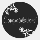 Gefeliciteerd Flourish Envelope Sticker Seal (Voorkant)