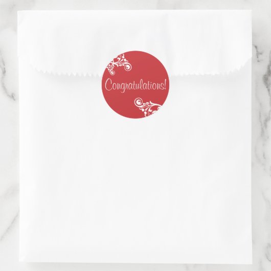 Gefeliciteerd Flourish Envelope Sticker Seal (Tas)
