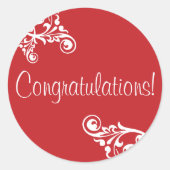 Gefeliciteerd Flourish Envelope Sticker Seal (Voorkant)