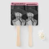Gefeliciteerd Foto Afbeelding Graduation Party Handwaaier (Voorkant en achterkant)