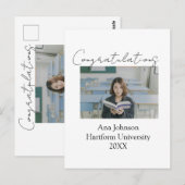 Gefeliciteerd foto afgestudeerde naam universiteit briefkaart (Voorkant / Achterkant)