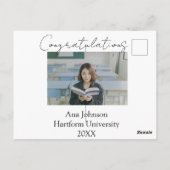 Gefeliciteerd foto afgestudeerde naam universiteit briefkaart (Achterkant)