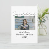 Gefeliciteerd foto afgestudeerde naam universiteit kaart (Staand voorkant)