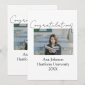 Gefeliciteerd foto afgestudeerde naam universiteit kaart (Voorkant / Achterkant)