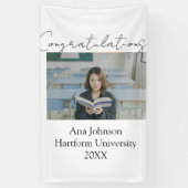 Gefeliciteerd foto afgestudeerde naam universiteit spandoek (Verticaal)