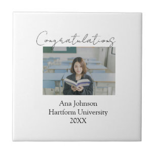 Gefeliciteerd foto afgestudeerde naam universiteit tegeltje