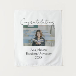 Gefeliciteerd foto afgestudeerde naam universiteit wandkleed