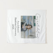 Gefeliciteerd foto afgestudeerde naam universiteit wandkleed (Voorkant (horizontaal))