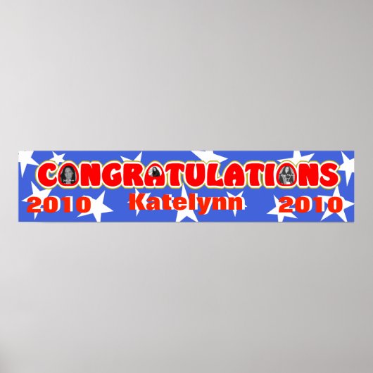 Gefeliciteerd/foto banner poster (Voorkant)