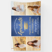 Gefeliciteerd Foto Blue Gold en White Afstuderen Spandoek (Verticaal)