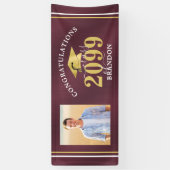 Gefeliciteerd Foto Bourgogne Gold 2021 Afstuderen Spandoek (Verticaal)