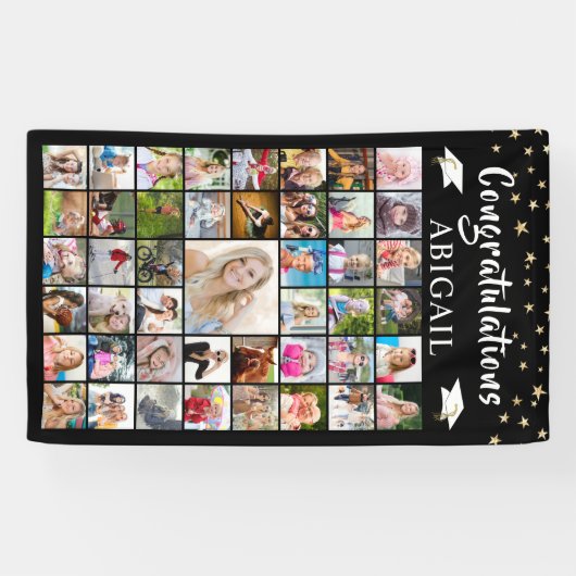 Gefeliciteerd, Foto Collage Afstuderen 45 Spandoek (Horizontaal)