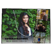 Gefeliciteerd Foto Collage Black Afstuderen Day Groot Cadeauzakje (Achterkant)