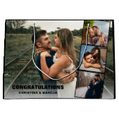 Gefeliciteerd Foto Collage Black Wedding|engageren Groot Cadeauzakje (Voorkant)