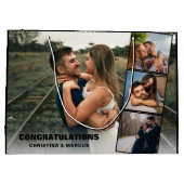 Gefeliciteerd Foto Collage Black Wedding|engageren Groot Cadeauzakje (Achterkant)