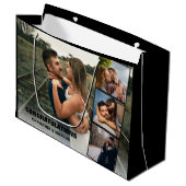 Gefeliciteerd Foto Collage Black Wedding|engageren Groot Cadeauzakje (Voorkant Gekanteld)