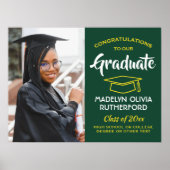 Gefeliciteerd Foto Green Gold Yellow White Afstude Poster (Voorkant)