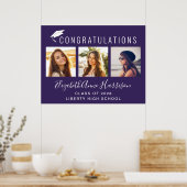 Gefeliciteerd Foto Paarse Afstudeerfeest Poster (Keuken)