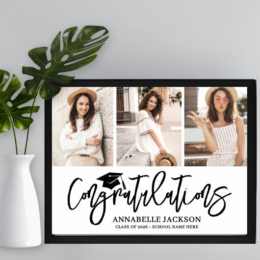 Gefeliciteerd Fotocollage Afstuderen Poster